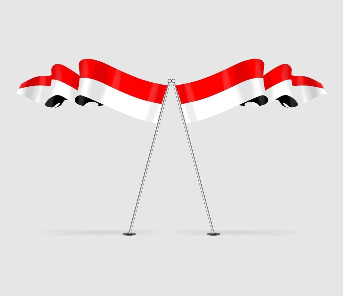 bandera nacional de indonesia, rojo y blanco, ilustración vector