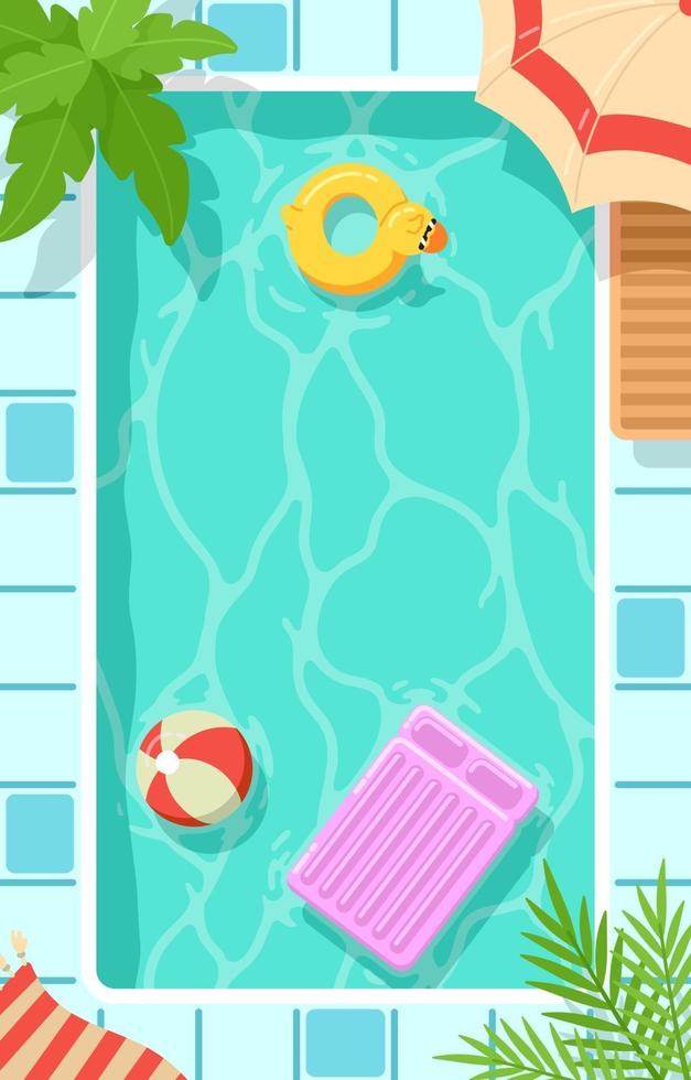 Beautiful Pool View from Above vector