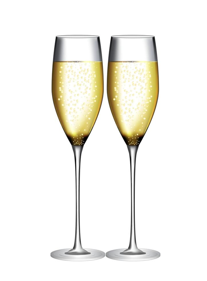 Glass of Champagne Vector Illustration