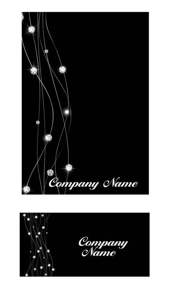 Abstract Luxury Black Diamond Business Card Vector Illustration