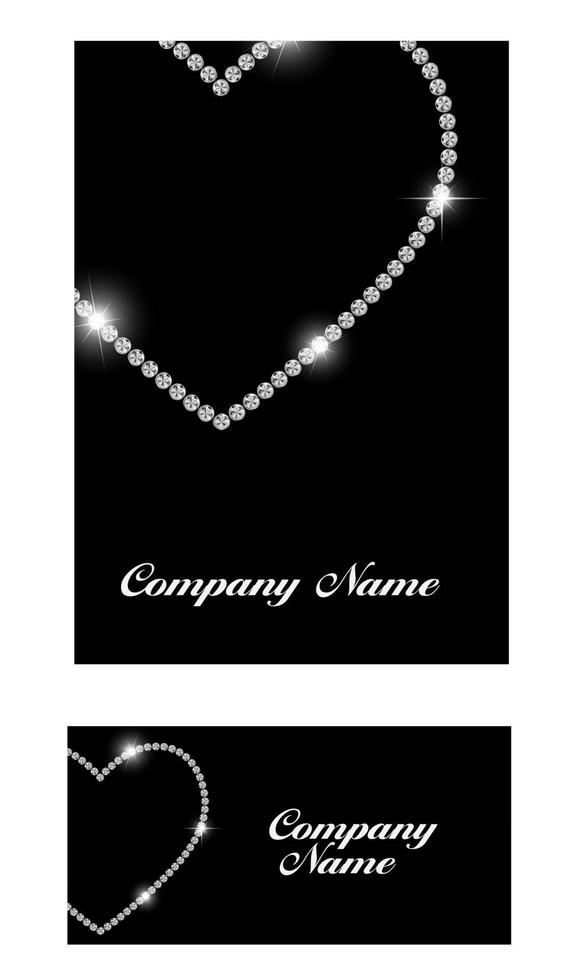 Abstract Luxury Black Diamond Business Card Vector Illustration