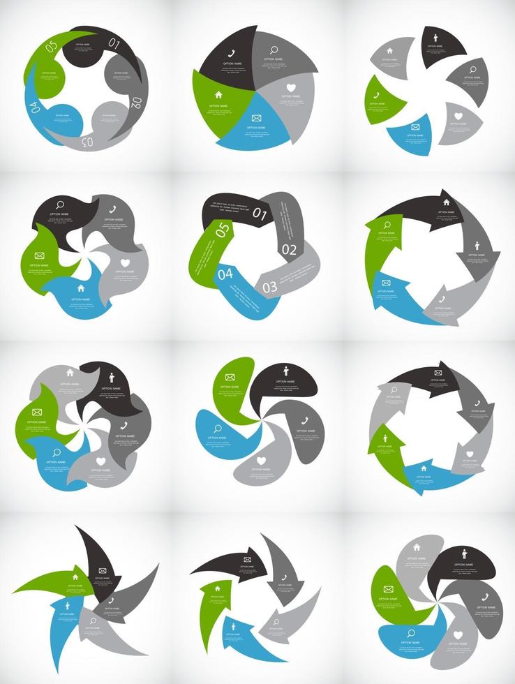 Collection of Infographic Templates for Business Vector Illustration