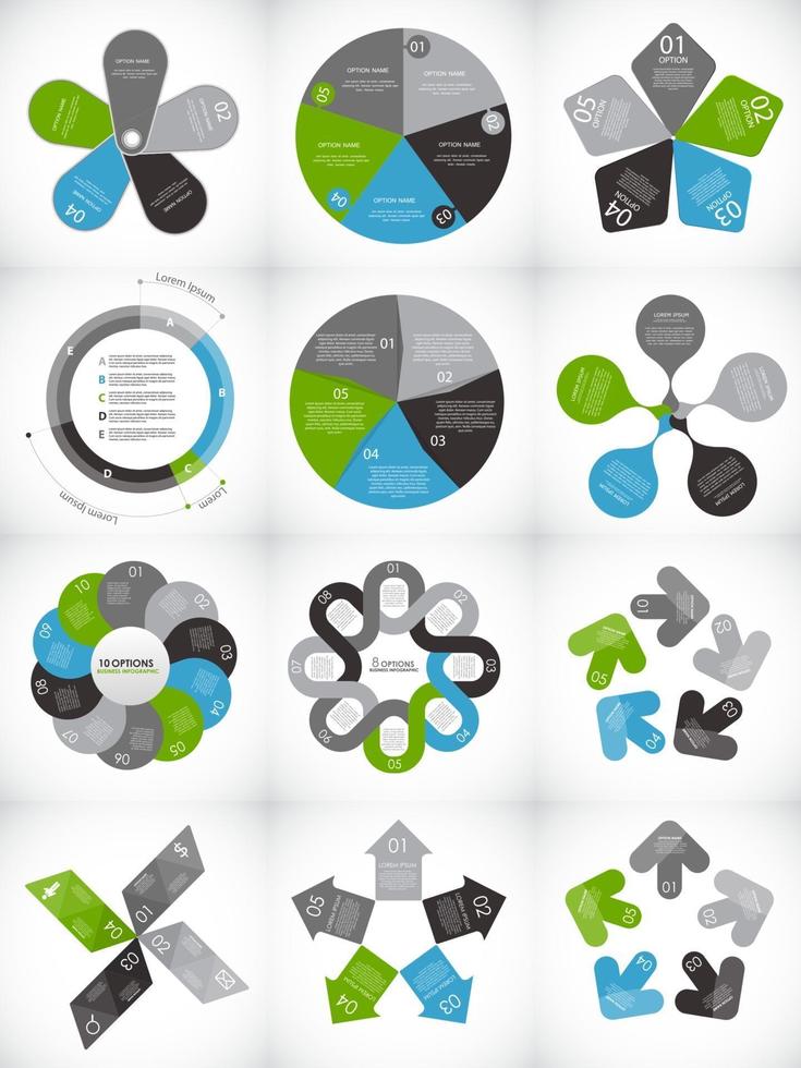 Collection of Infographic Templates for Business Vector Illustration