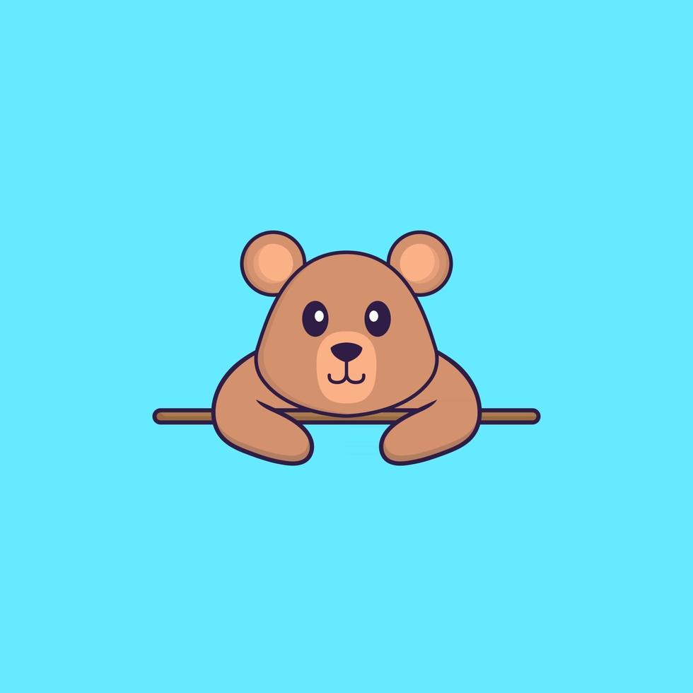 Cute rat lying down. Animal cartoon concept isolated. Can used for t-shirt, greeting card, invitation card or mascot. Flat Cartoon Style vector