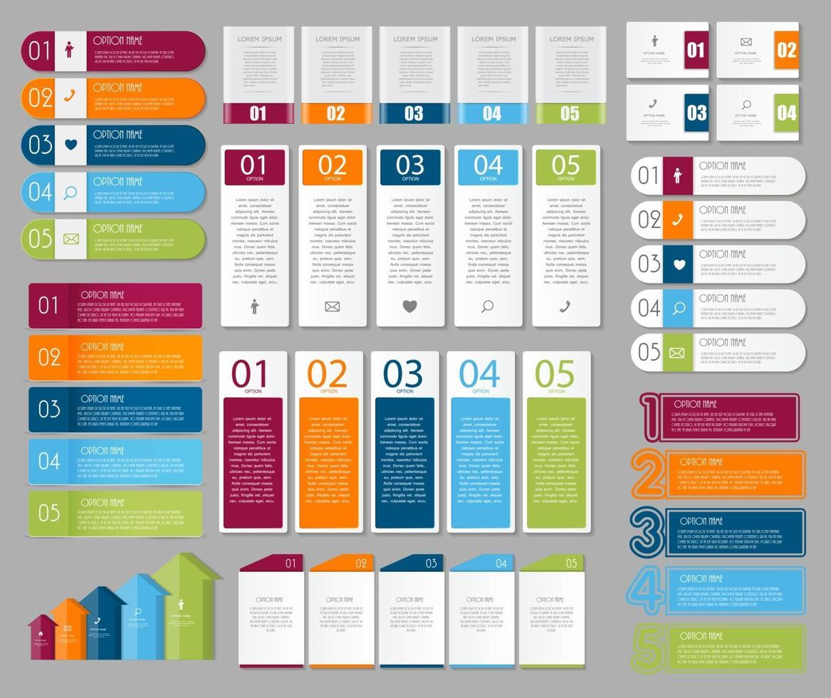 Collection of Infographic Templates for Business Vector Illustration