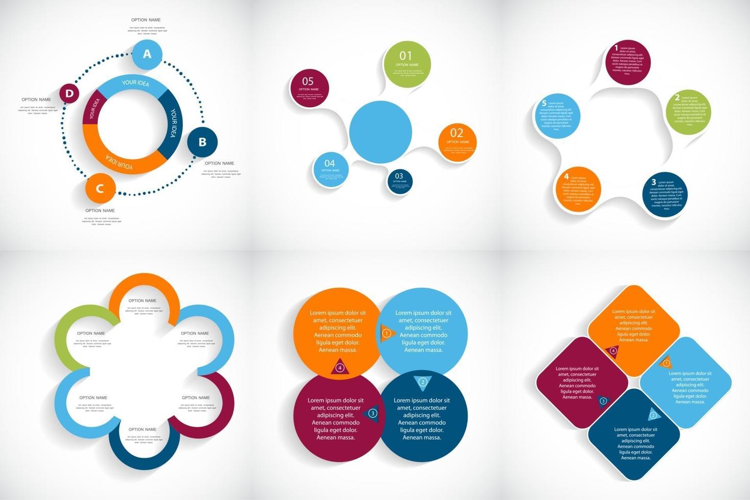 Collection of Infographic Templates for Business Vector Illustration