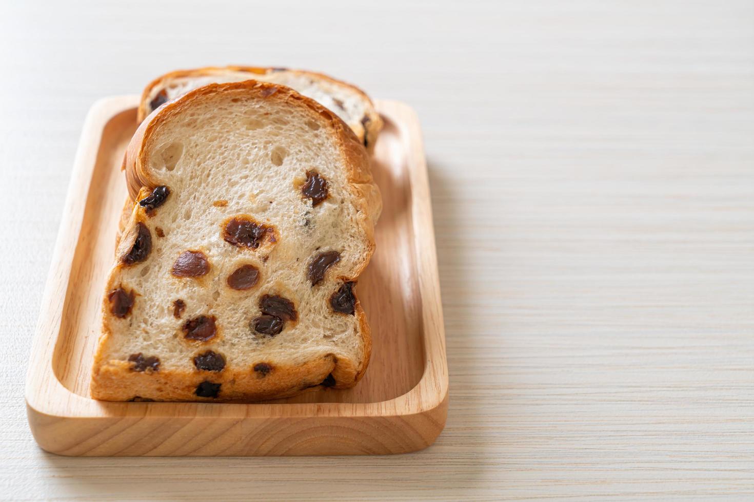 Raisin bread for breakfast photo