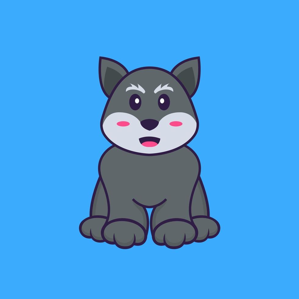 lindo zorro está sentado. aislado concepto de dibujos animados de animales. Puede utilizarse para camiseta, tarjeta de felicitación, tarjeta de invitación o mascota. estilo de dibujos animados plana vector