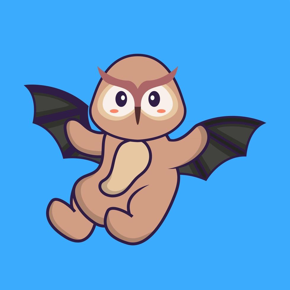 Cute owl is flying with wings. Animal cartoon concept isolated. Can used  for t-shirt, greeting card, invitation card or mascot. Flat Cartoon Style  2914302 Vector Art at Vecteezy