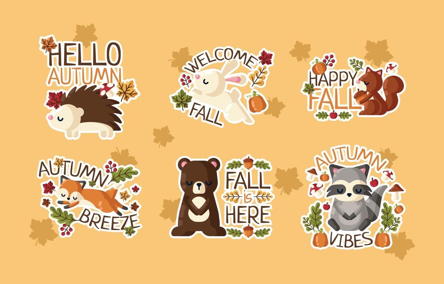 Autumn Nature Sticker vector