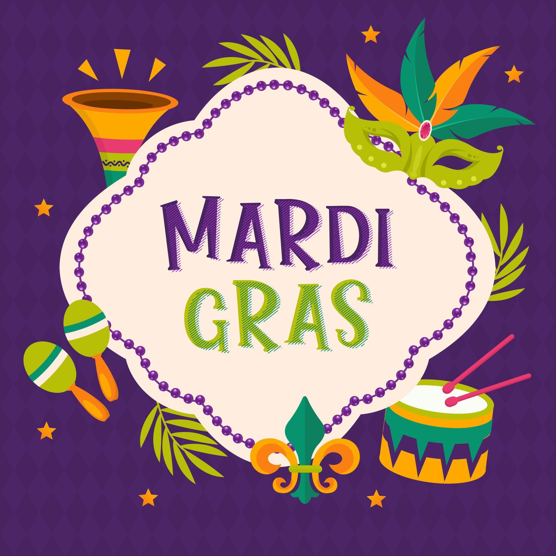 mardi gras holiday cards