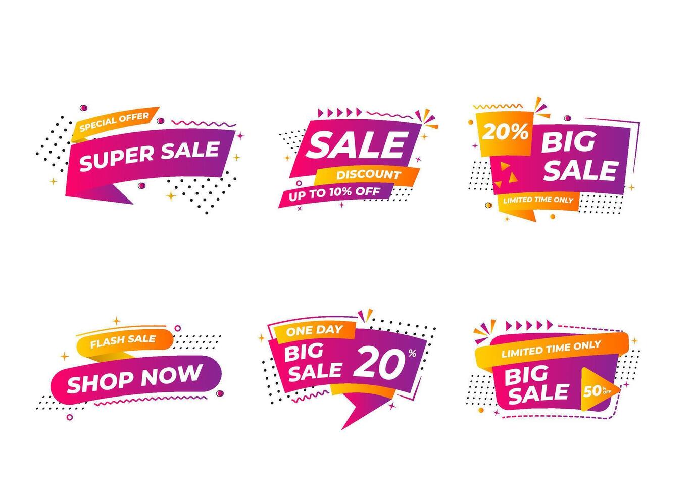 Sale banner templates design. Special offer tags. Super sale discounts. Flash sale discount. Mega sale offer. Big Sale. Special sale. Discount tag vector set