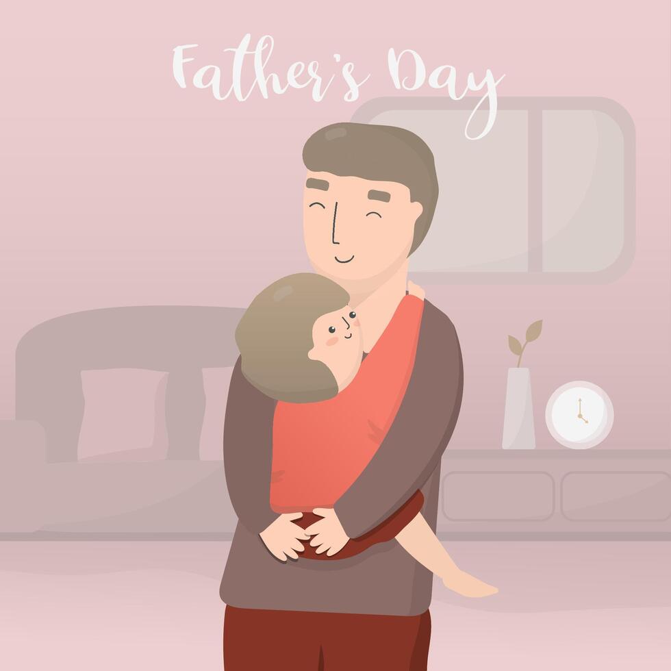 Father carries his son and takes him to a Father's Day event vector