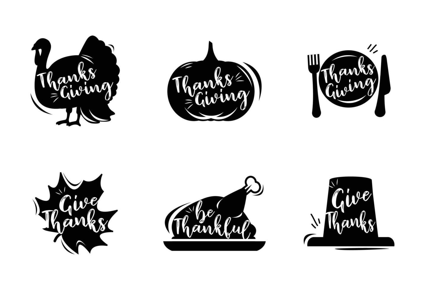 Thanksgiving day. Logo, text design. Typography for greeting cards and posters. Give thanks. vector
