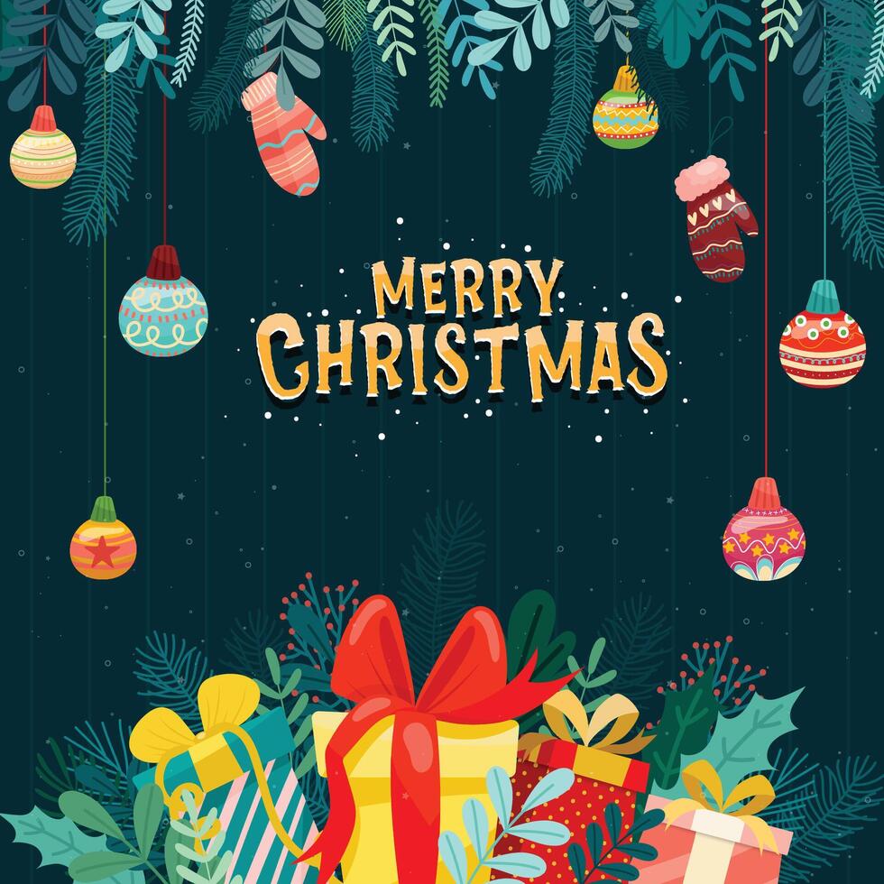 Christmas vector icons New Year decoration illustration of Xmas Christians