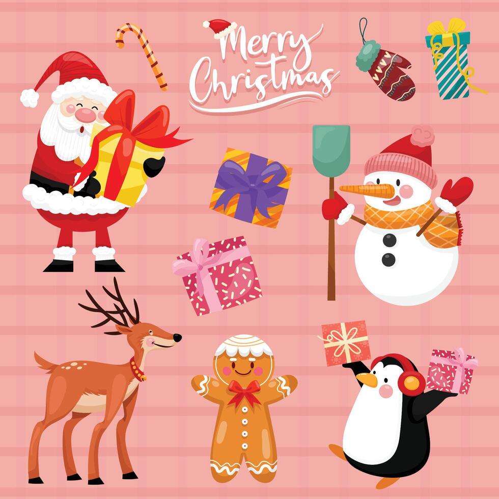 Christmas vector icons New Year decoration illustration of Xmas Christians