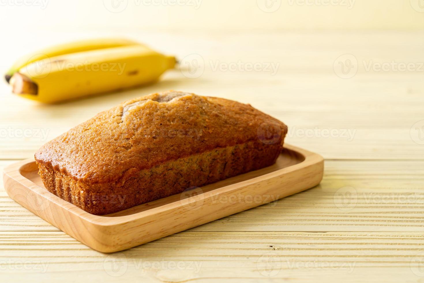 Homemade banana bread sliced photo