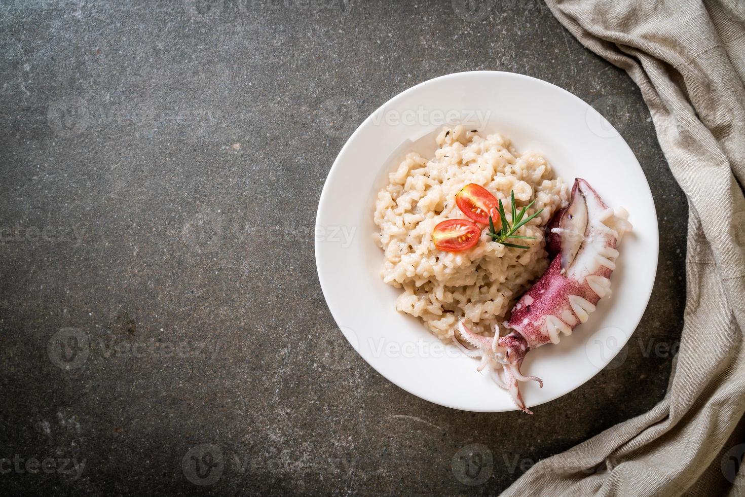 Homemade squids or octopus risotto photo