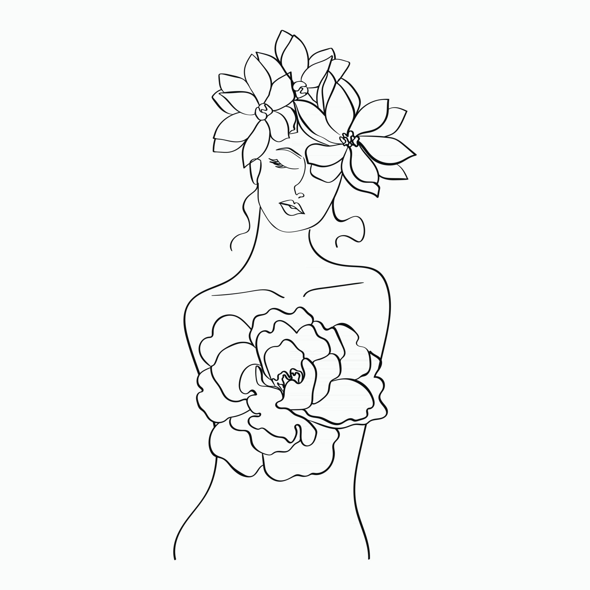 Premium Vector  Woman face continuous line drawing abstract minimal woman  portrait for logo print or tattoo