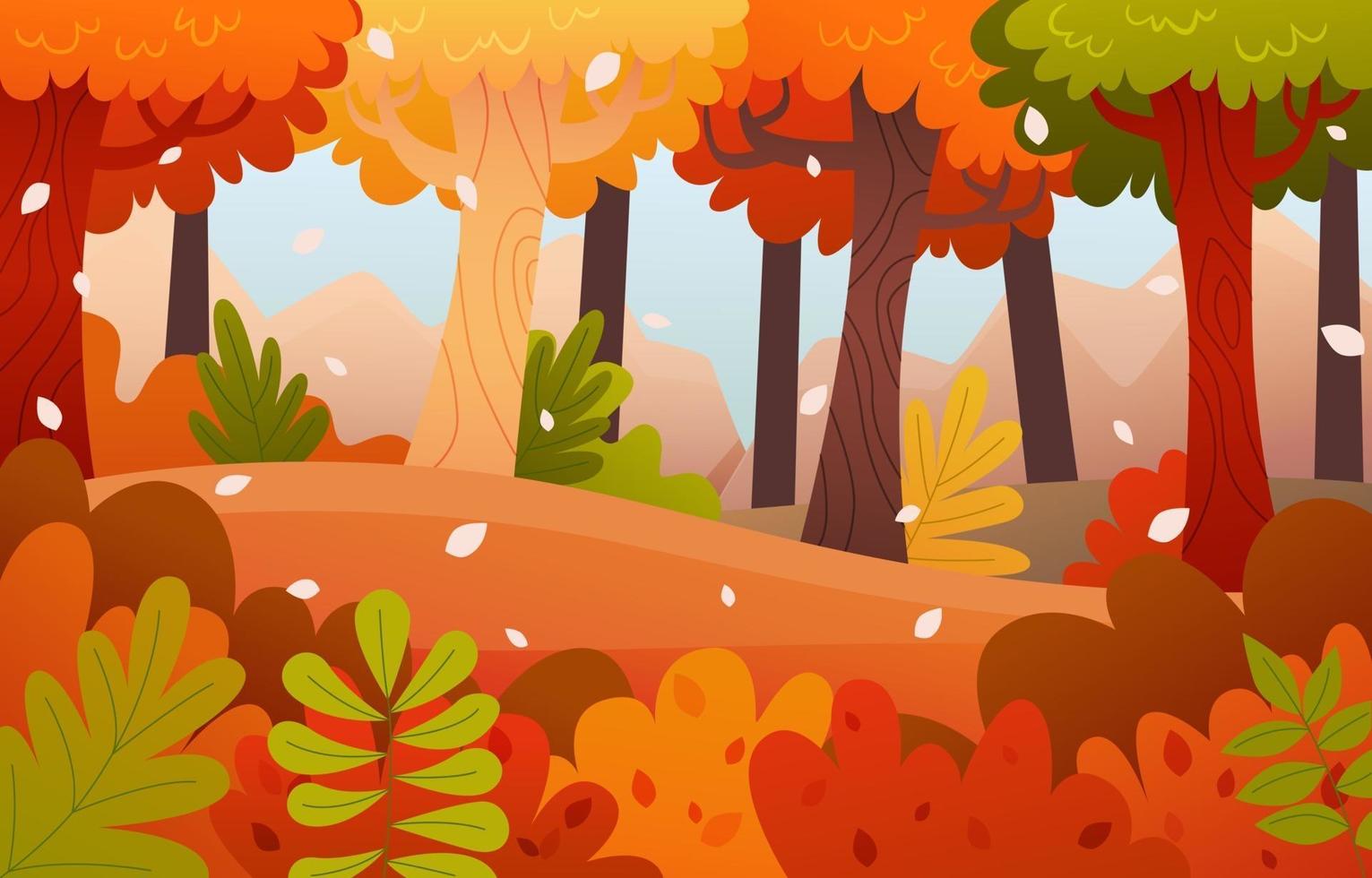 Forest Scenery in Autumn Season vector
