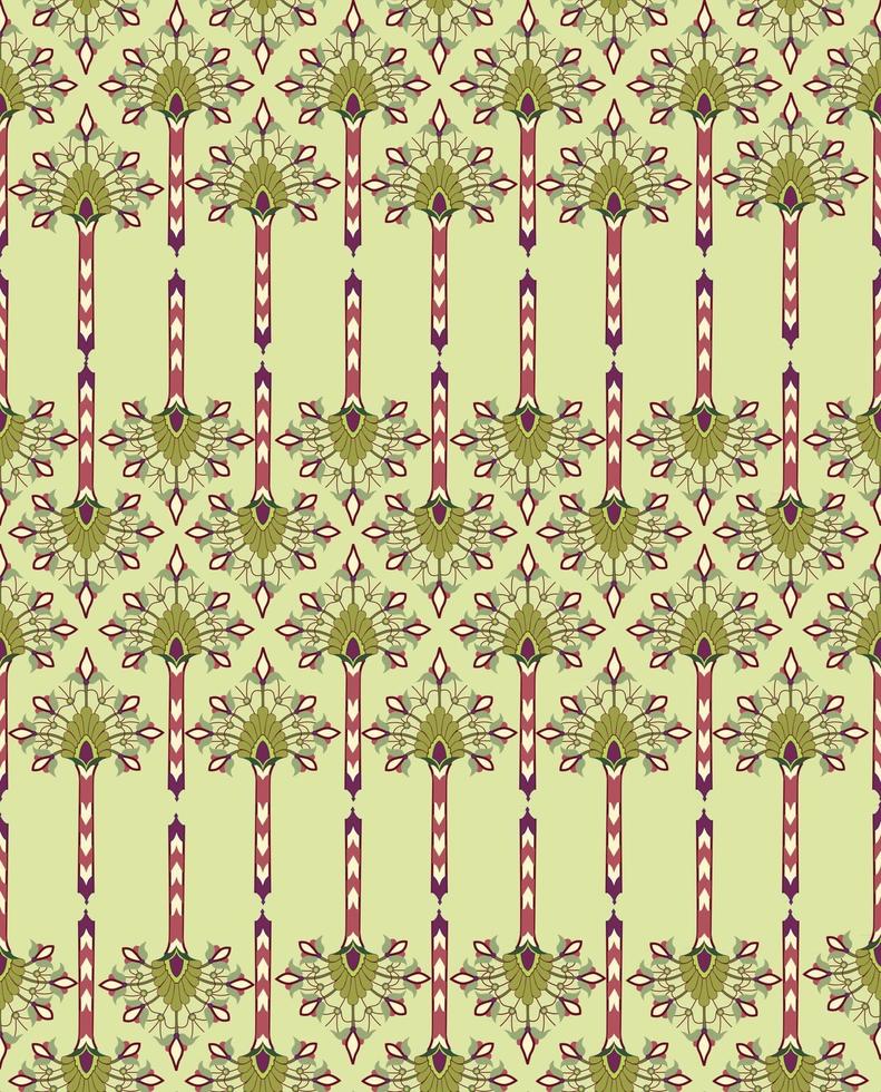 Oriental flower seamless pattern. Abstract floral ornament anciean egyptian style. Flourish lotus shape natura fabric background vector