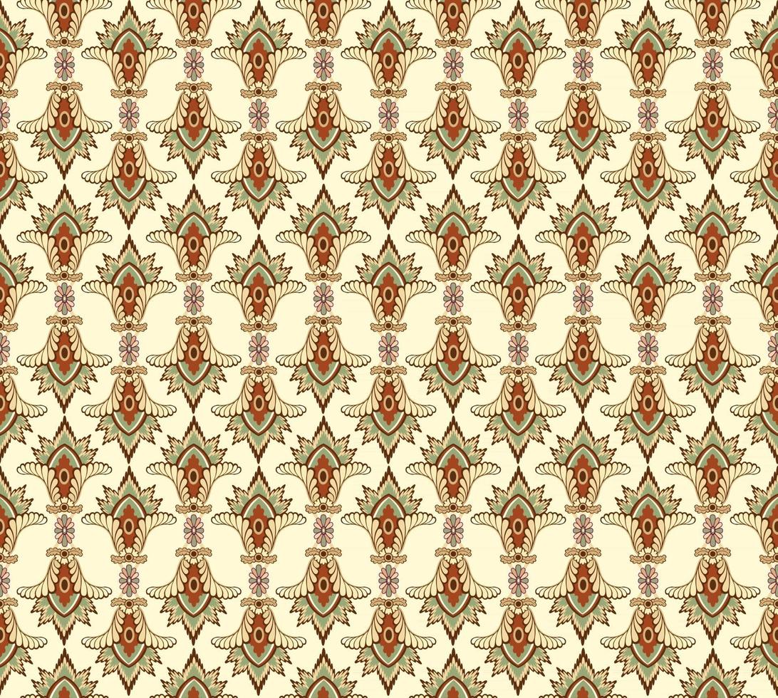 Oriental flower seamless pattern. Abstract floral ornament arabic style. Flourish organic shape natural fabric background vector