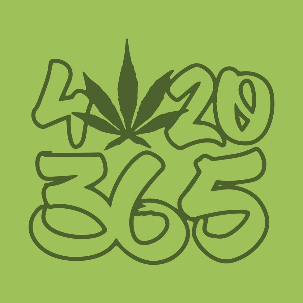 divertido diseño de camiseta 420 vector