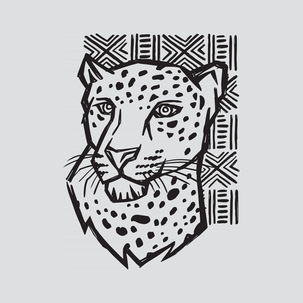dibujado a mano ilustración de guepardo vector