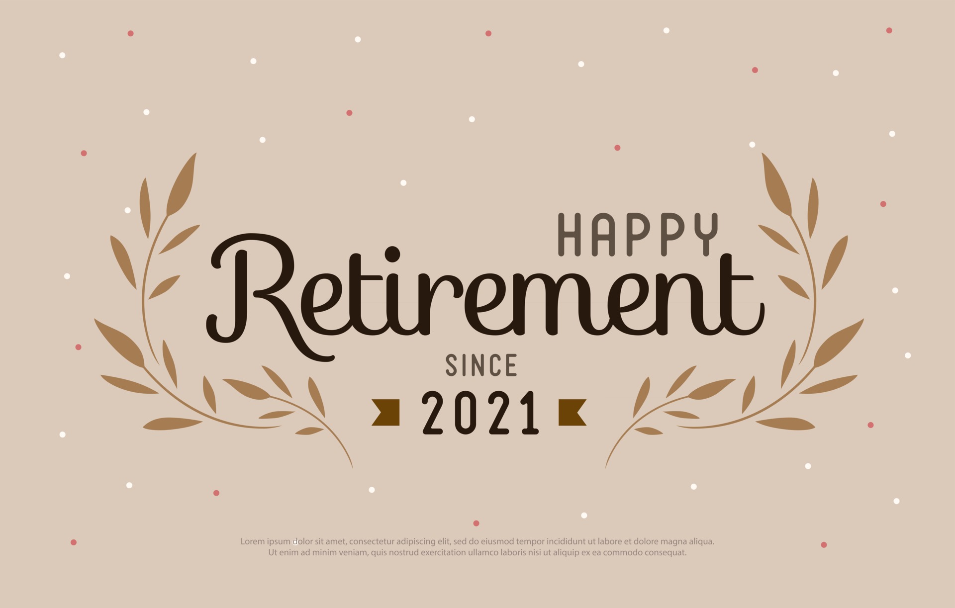 Happy Retirement Party 2021. Elegant logo design and leaf decorated vintage  style. 2915154 Vector Art at Vecteezy