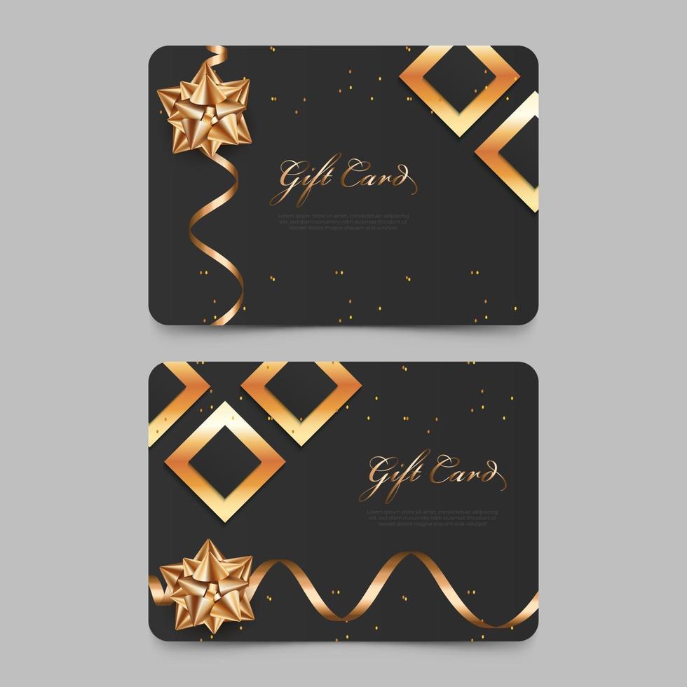 elegante diseño de vale de regalo con estilo dorado. tarjeta de regalo de lujo para promoción. vector