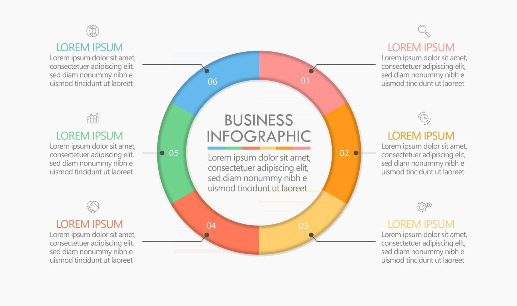 Business circle. timeline infographic icons designed for abstract background template vector