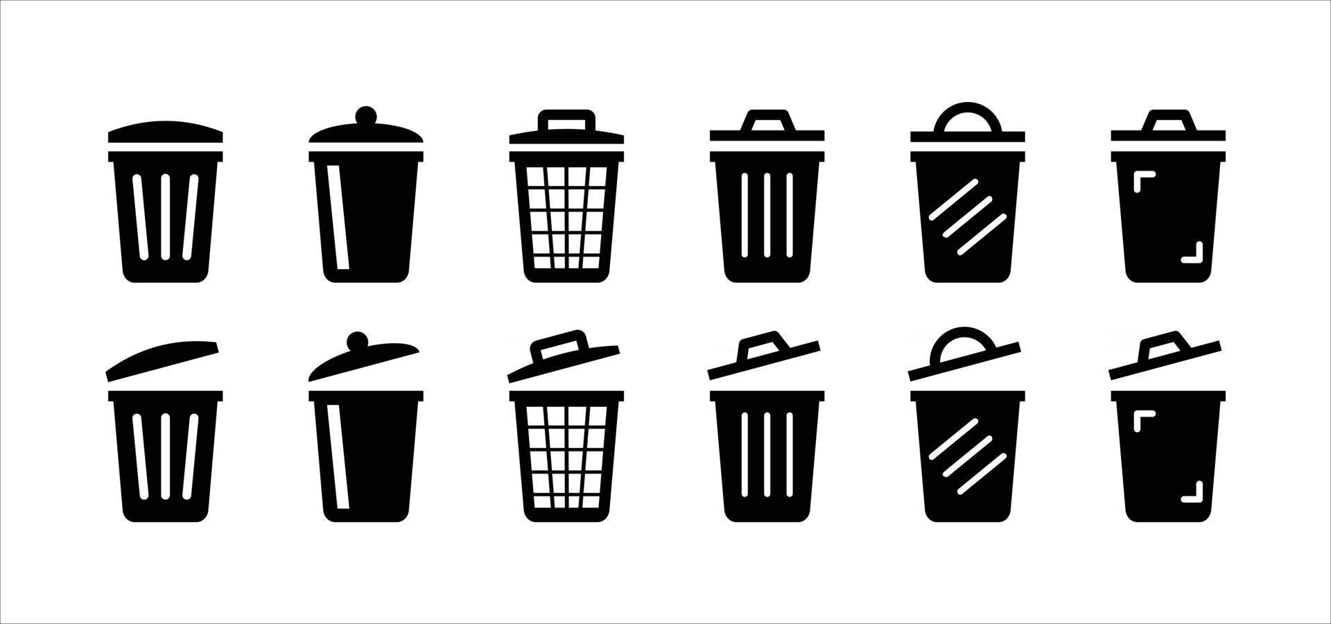 bin icon set, bin logo set vector