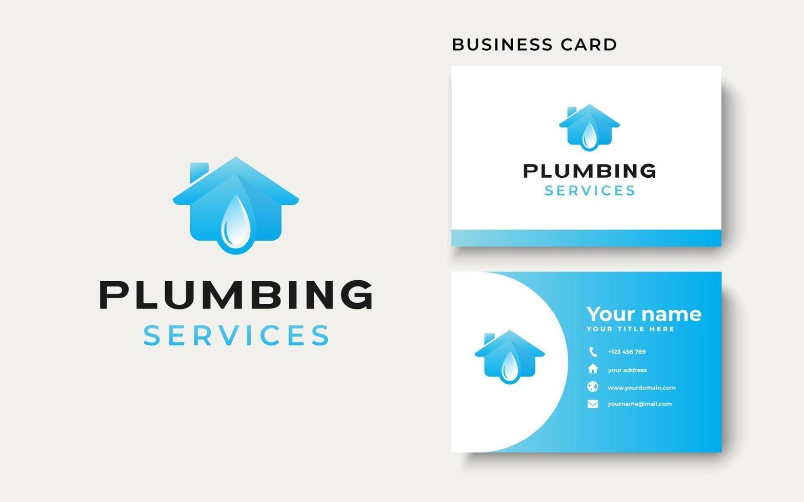 Plumbing House Logo Template Isolated in White Background. Vector Illustration