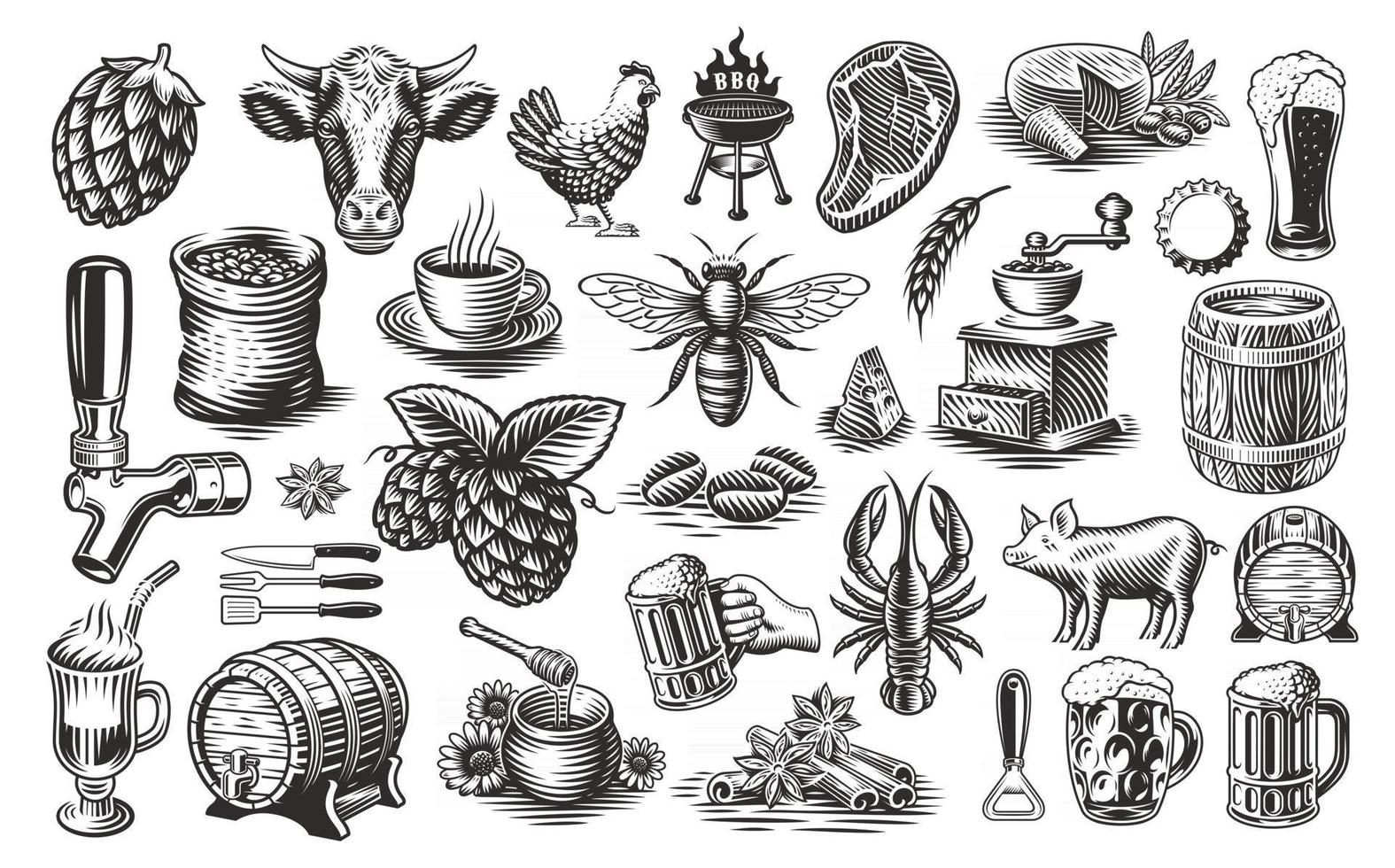 Vintage Food Vector Clipart