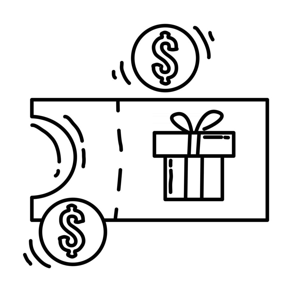 E-commerce voucher. hand drawn icon set, outline black, doodle icon, vector icon