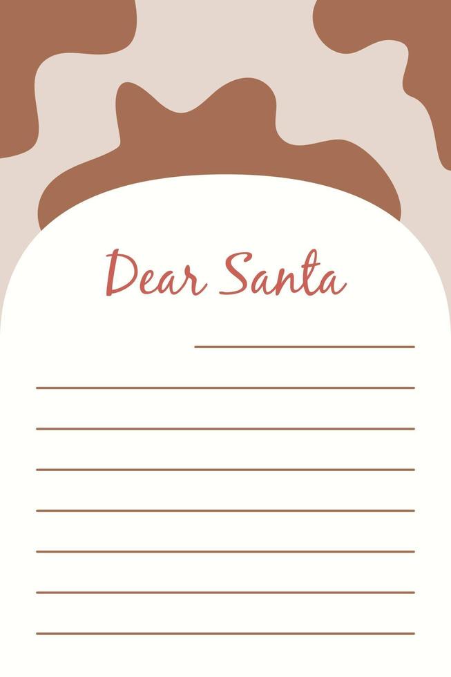 Dear Santa card template vector