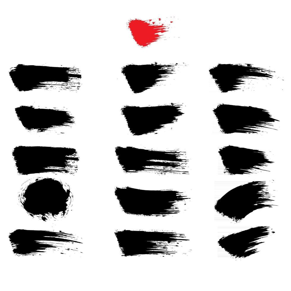 Grunge black ink brush stroke paintbrus vector