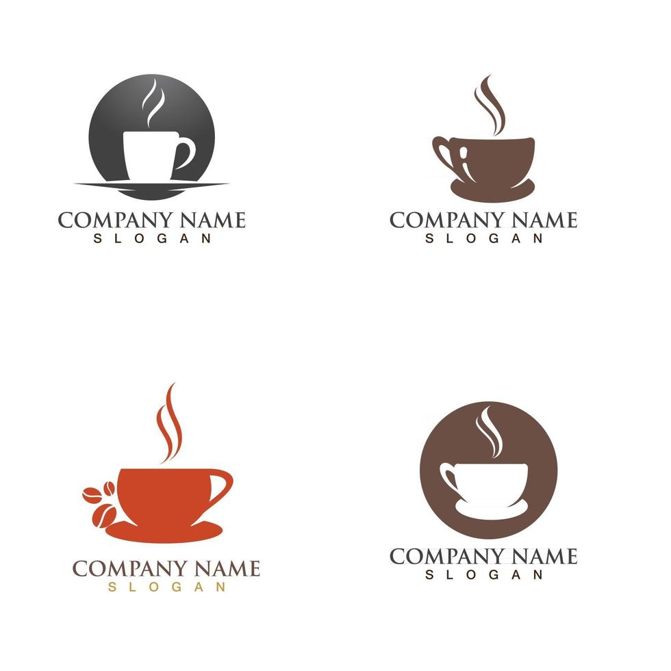 plantilla de logotipo de taza de café vector