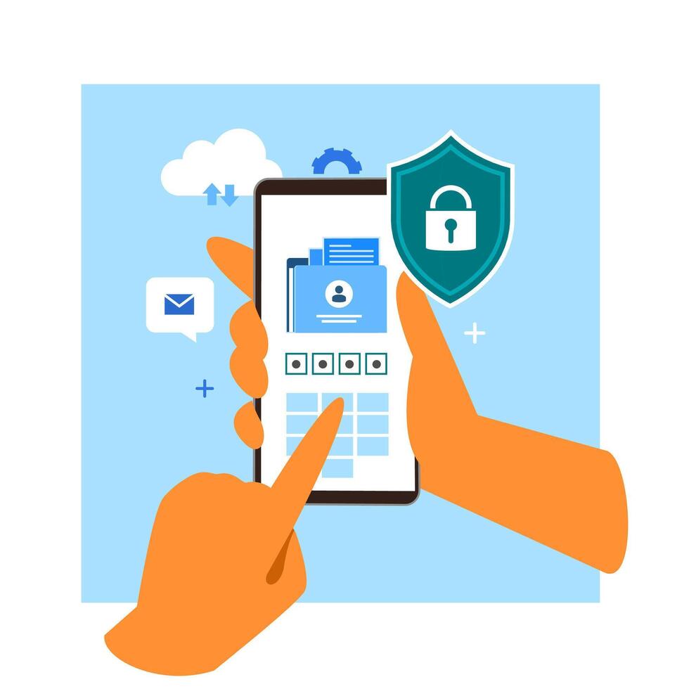 personal data security and cyber data security online concept illustration vector