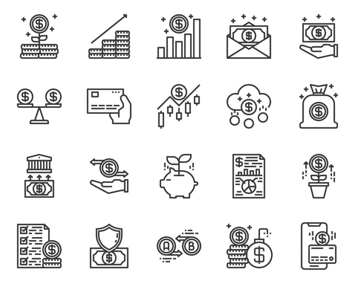 Money management icon and symbol for website, application vector