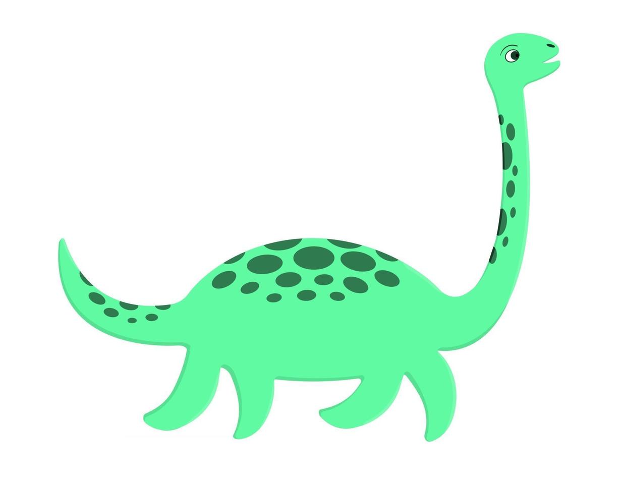 Cute Loch Ness monster. Plesiosaur Nessie in cartoon style vector