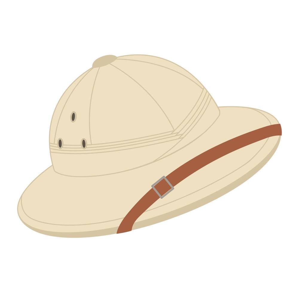Safari hat, French army pith helmet for tourists, hunters and explorers vector