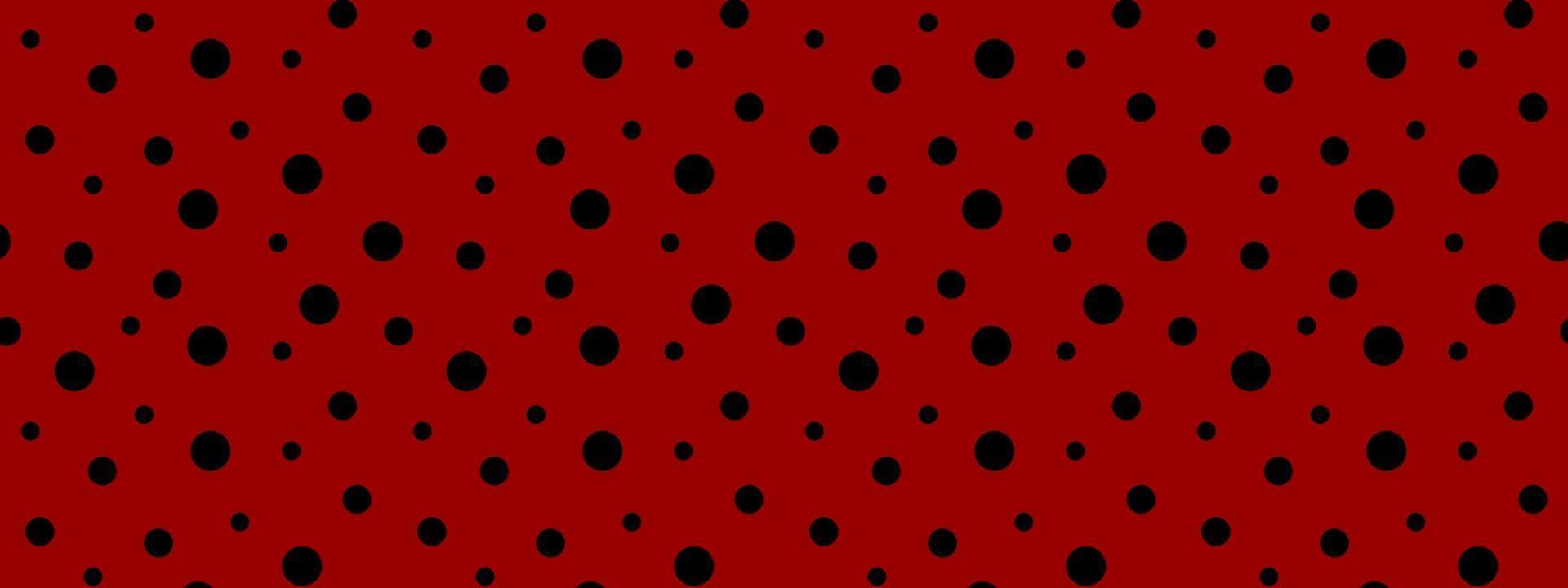 Ladybug seamless pattern. Black polka dot on red background. Retro design for scrapbooking paper, fabric, wallpaper vector