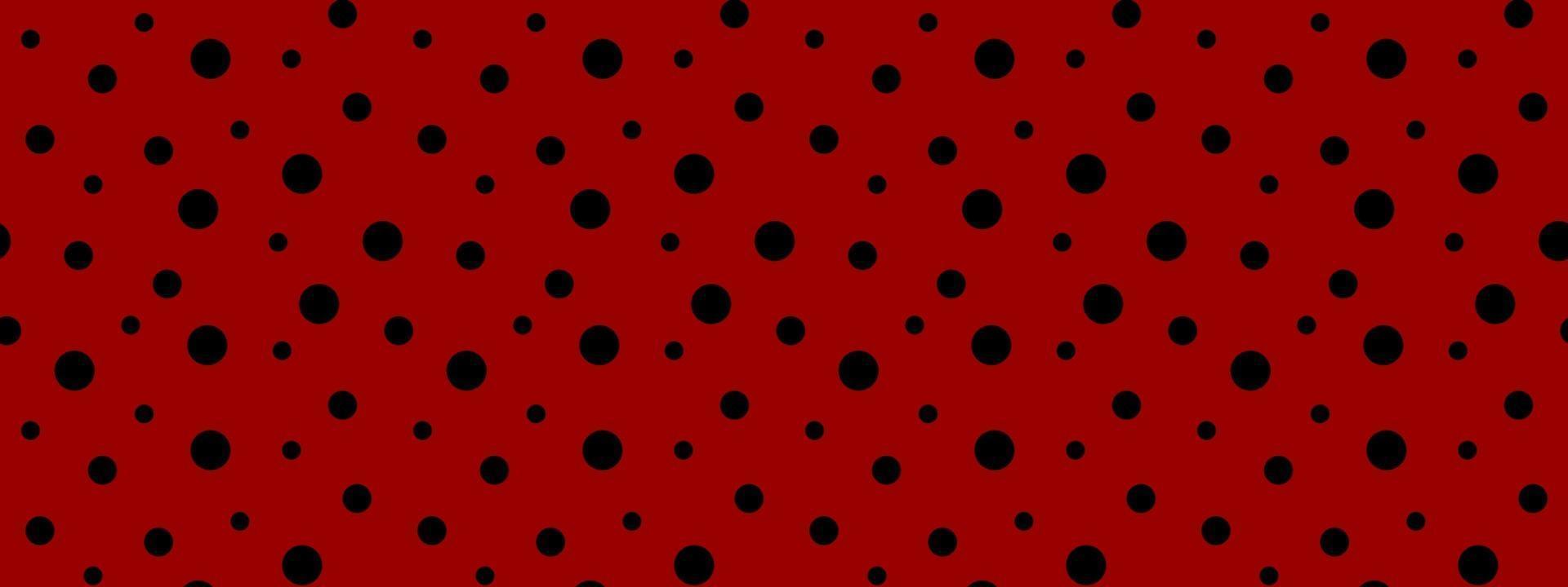 Ladybug seamless pattern. Black polka dot on red background. Retro design for scrapbooking paper, fabric, wallpaper vector