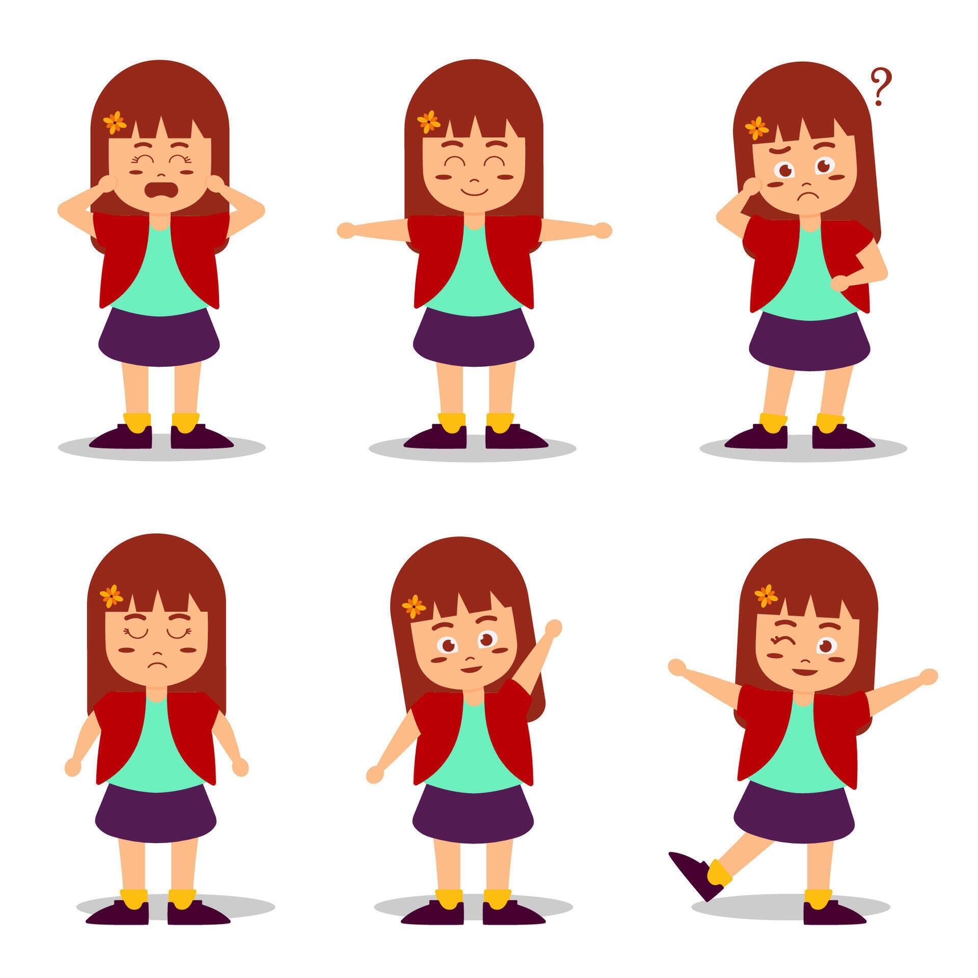 Set of people with emotion cartoon character collection 2916200 Vector ...