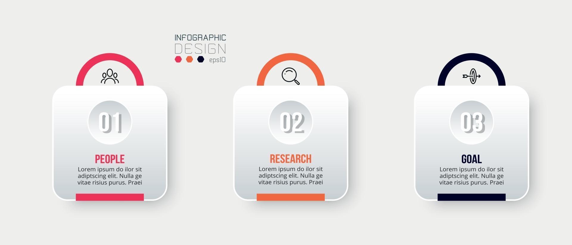 Business infographic  template with step or option design. vector