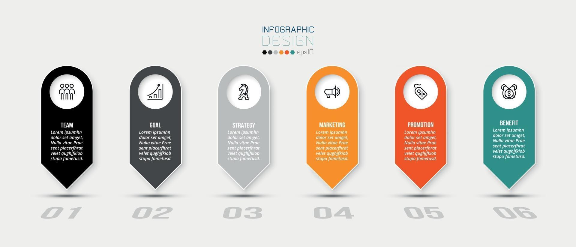 plantilla de infografía de concepto de negocio con opción. vector