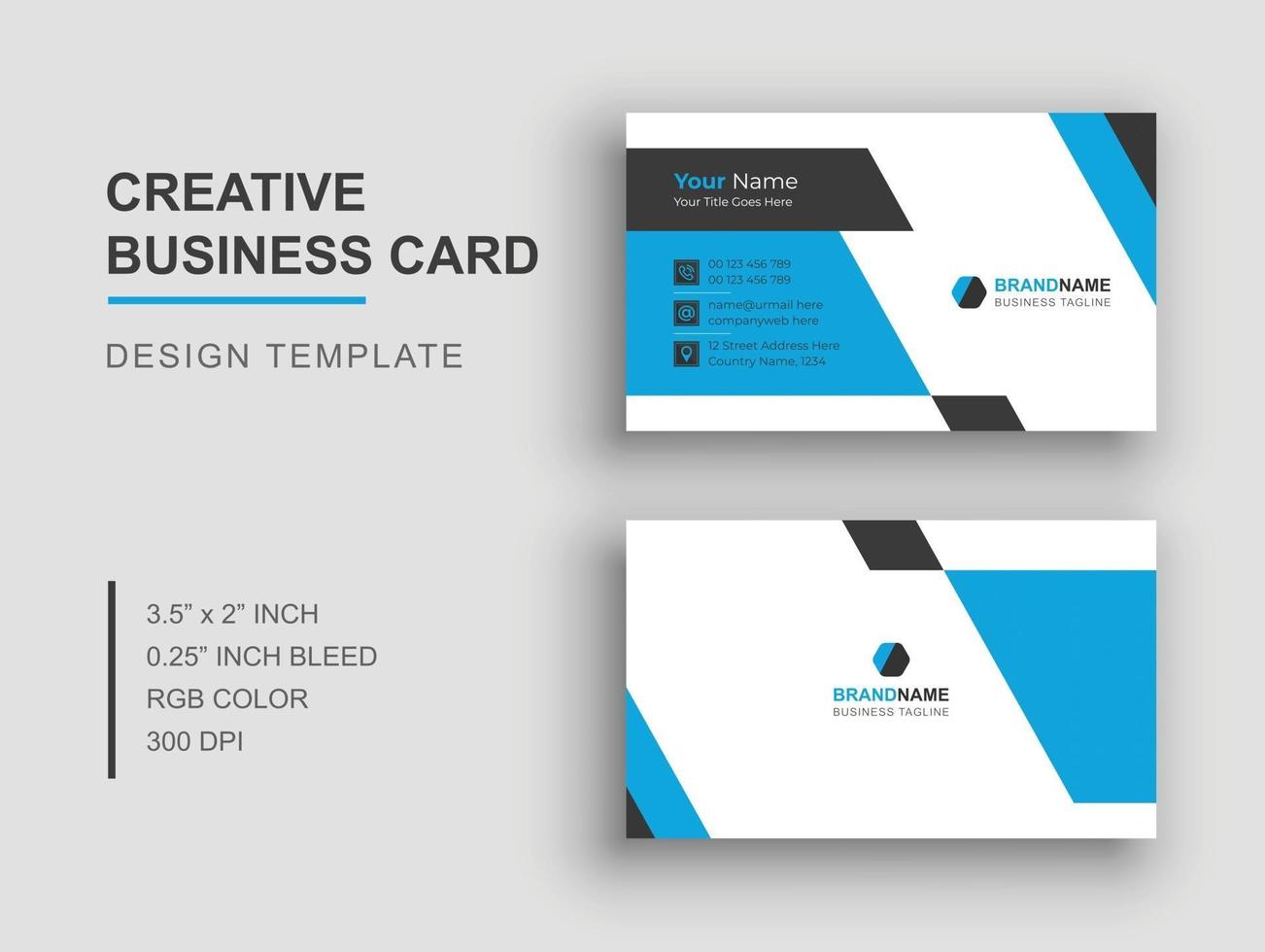 Business Card, Modern Business Card, Creative Business Card Design Template, Visiting Card vector