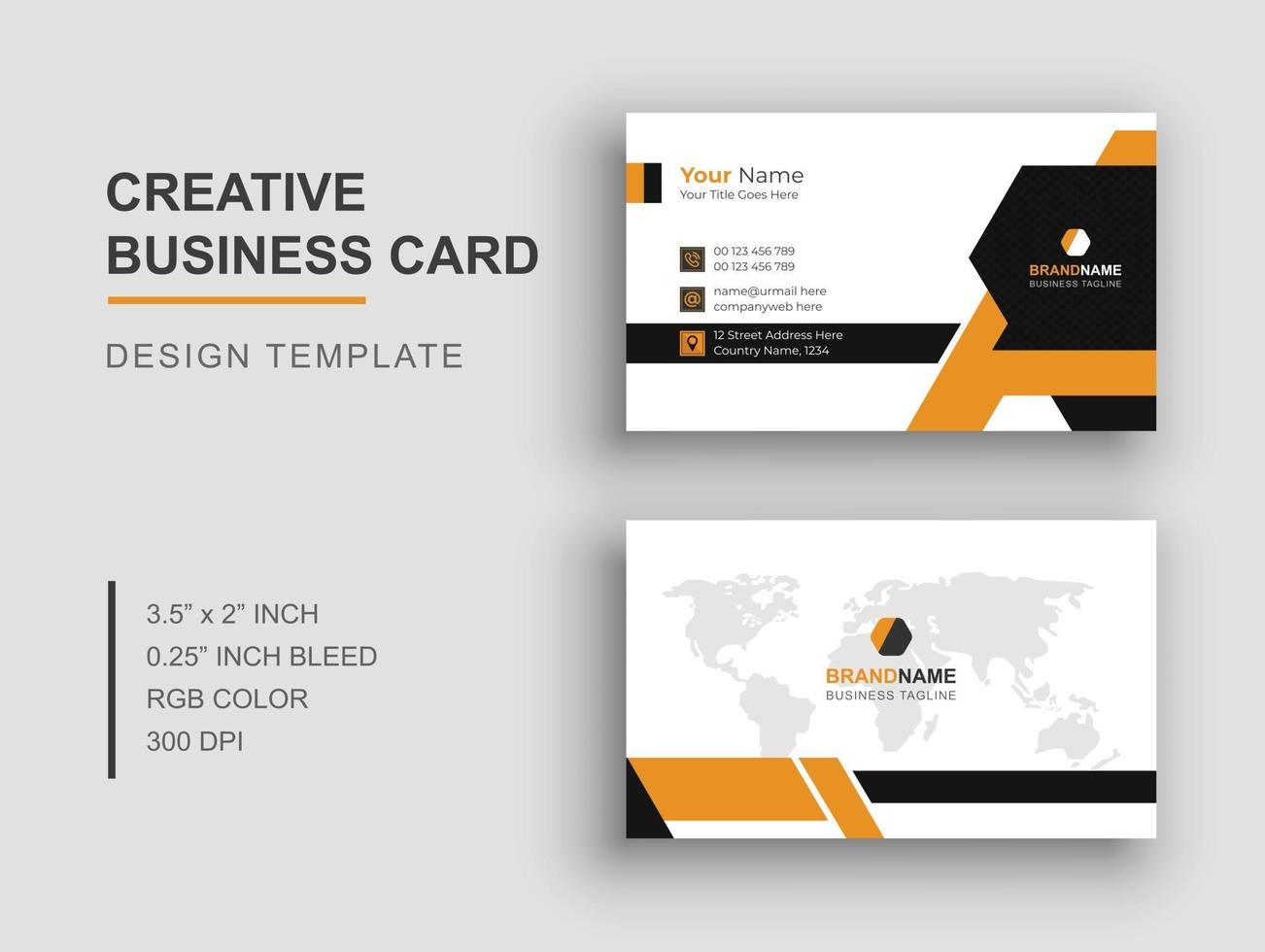 Business Card, Modern Business Card, Creative Business Card Design Template, Visiting Card vector