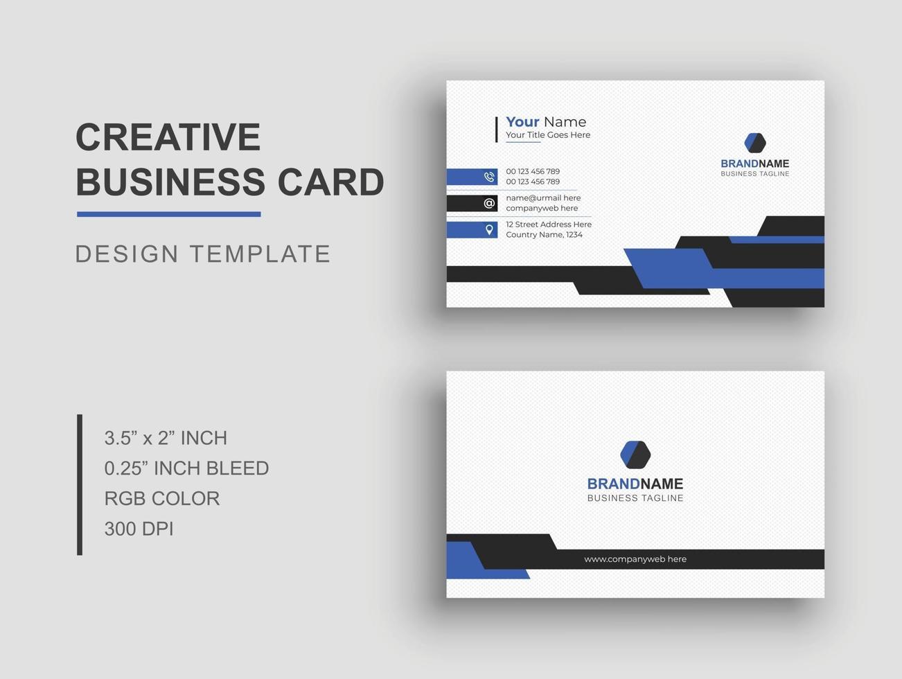 Business Card, Modern Business Card, Creative Business Card Design Template, Visiting Card vector